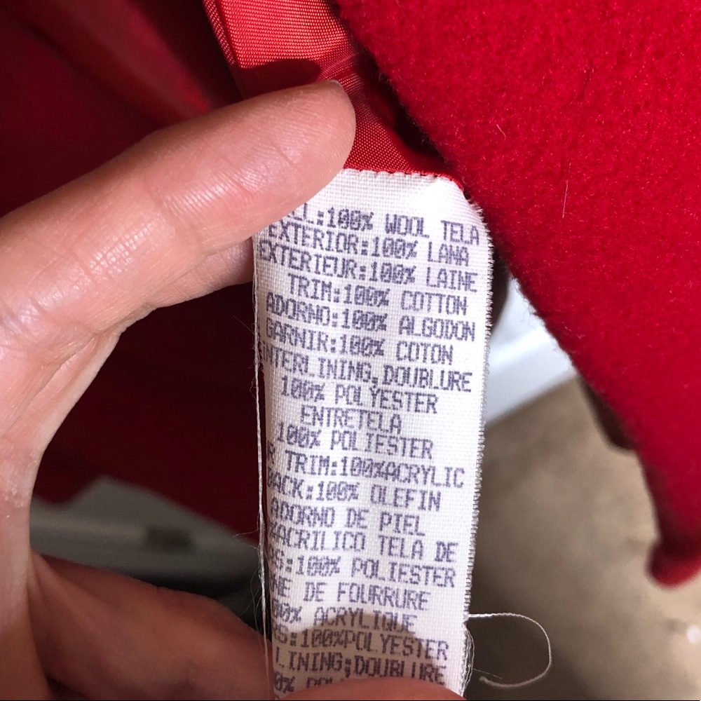 Rothschild Red Wool Pea Coat Black Velvet Girls 7 - Picture 13 of 16